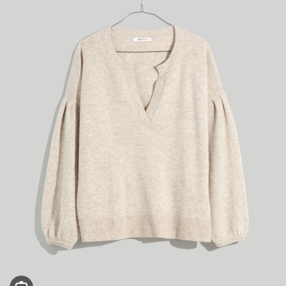 Madewell Cream V-Neck Sweater